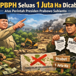 Pemerintah mengambil langkah tegas di sektor kehutanan. Sebanyak 22 PBPH resmi dicabut setelah dinilai bermasalah dan berdampak pada kerusakan lingkungan di berbagai wilayah Indonesia. (Foto AI)