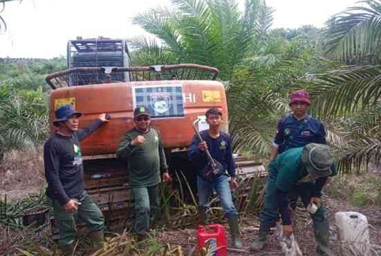 Satu unit ekskavator diduga digunakan untuk membuka akses jalan dalam kawasan hutan Bentang Alam Seblat sebelum akhirnya diamankan penyidik. (Dok. Gakkum Kehutanan)