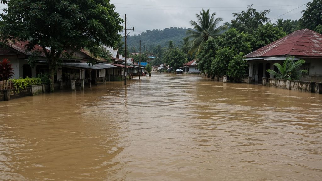 Banjir merendam permukiman warga di Kabupaten Tapanuli Tengah, Sumatera Utara, setelah hujan dengan intensitas tinggi memicu luapan sungai di sejumlah kecamatan. BPBD mencatat ratusan warga sempat mengungsi, sementara petugas melakukan evakuasi dan penanganan di lokasi. (Foto Ilustrasi).