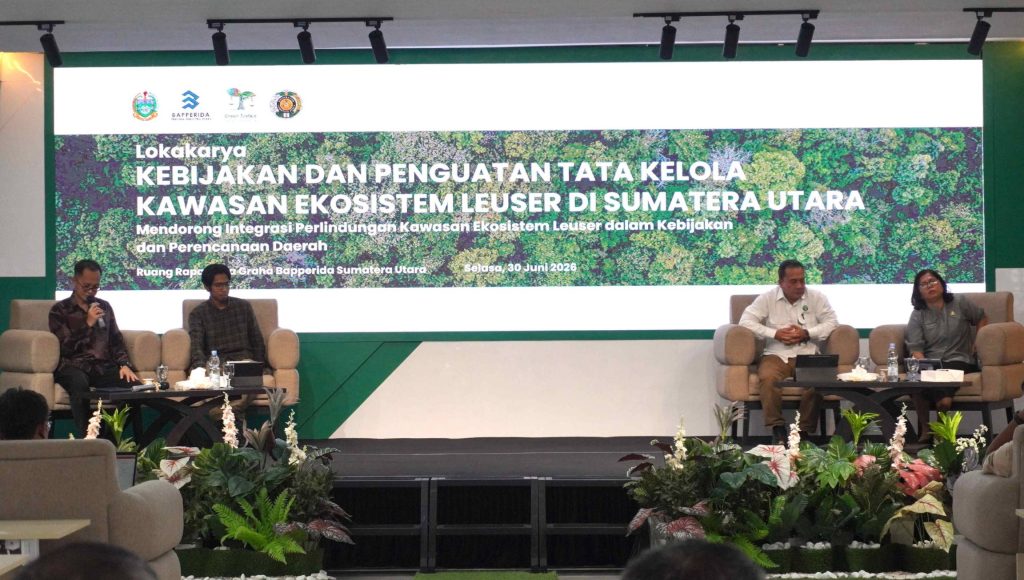 Kepala Balai Besar Taman Nasional Gunung Leuser, Subhan, dan Kepala Bidang Planologi Kehutanan dan Tata Lingkungan DLHK Provinsi Sumatera Utara, Melvi Sinaga, menegaskan perlindungan Kawasan Ekosistem Leuser harus dilakukan melalui pengelolaan bentang alam secara terpadu, dari kawasan inti hingga wilayah penyangga dan ruang hidup masyarakat.